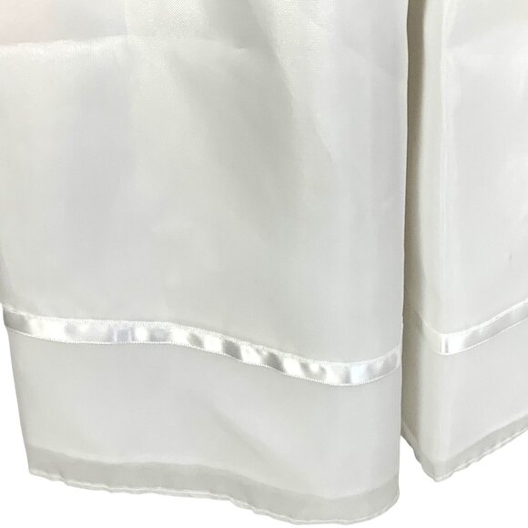 Girls White Organdy Formal Dress 8 Pearl Trim Rosette Detail Wedding Communion - Picture 10 of 12